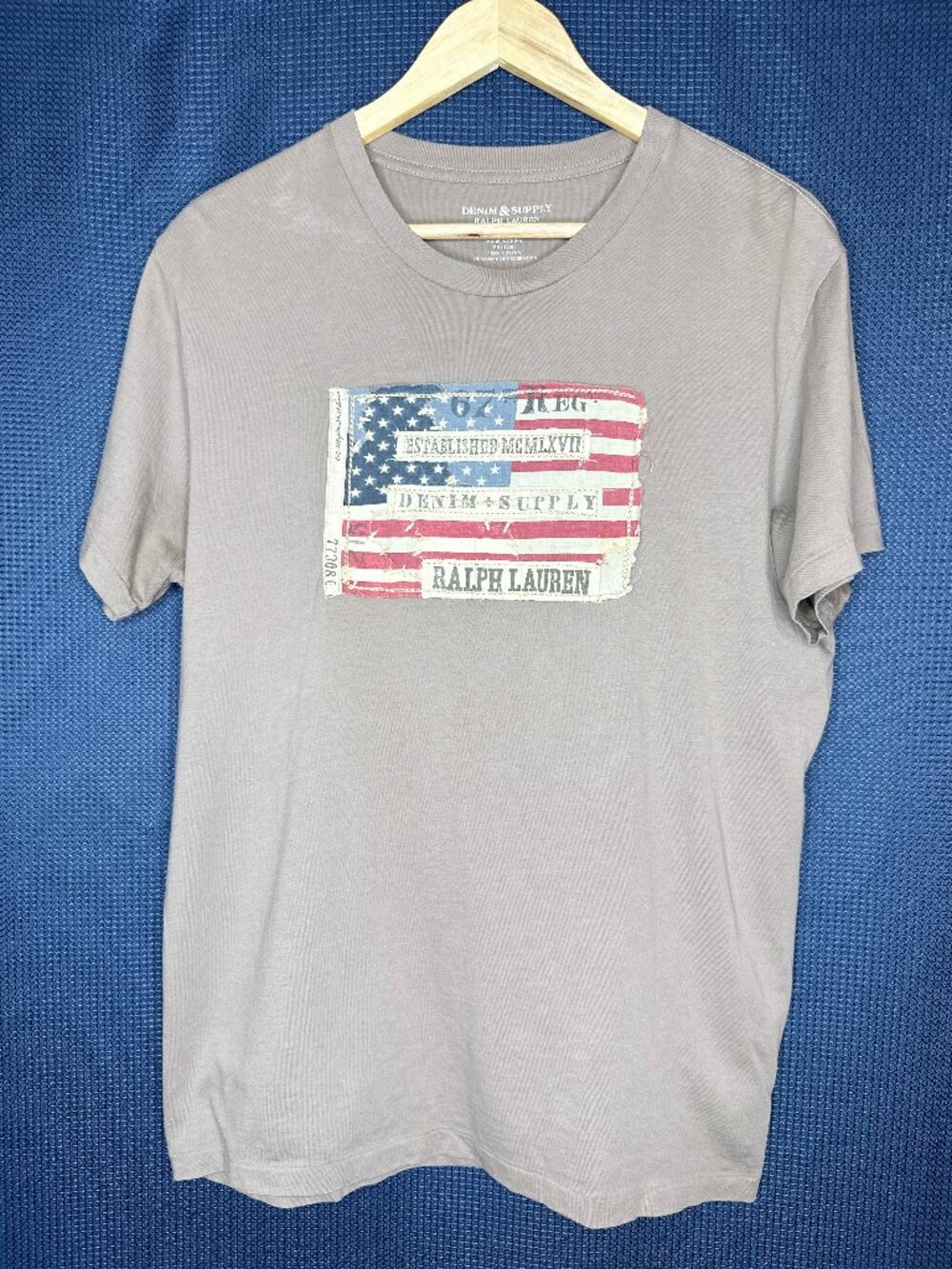 Ralph Lauren Denim & Supply Embroidered Flag T-Shirt MEDIUM Western Americana